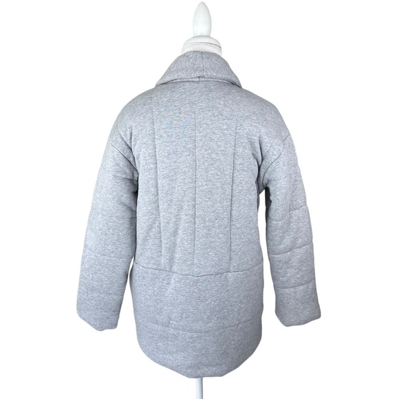 NWOT Madewell sweatshirt puffer blazer jacket gray blanket coat shawl swuffer XS - Picture 8 of 16